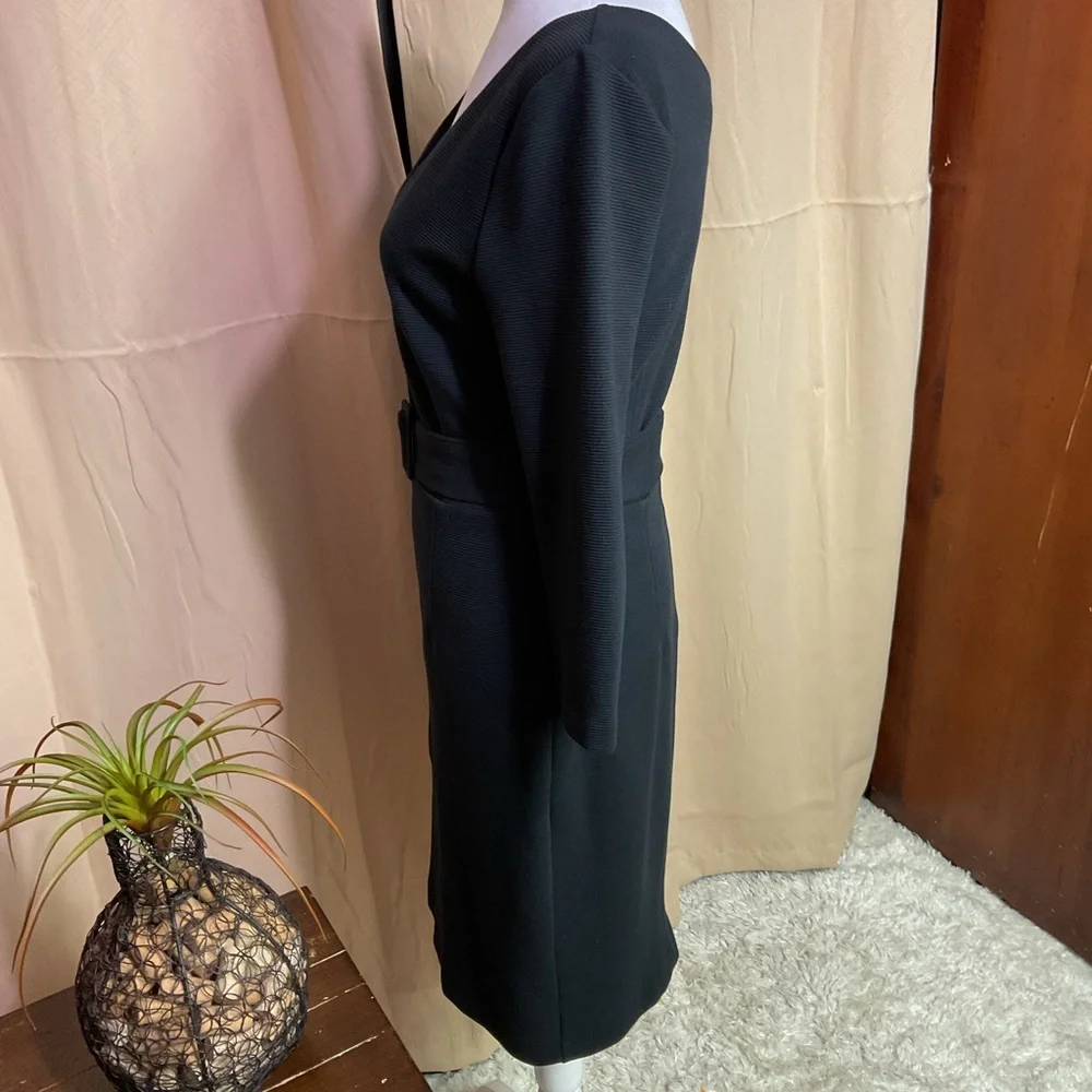 Boden  Margie Ottoman Black Long Sleeve Belted Dress - Picture 6 of 13